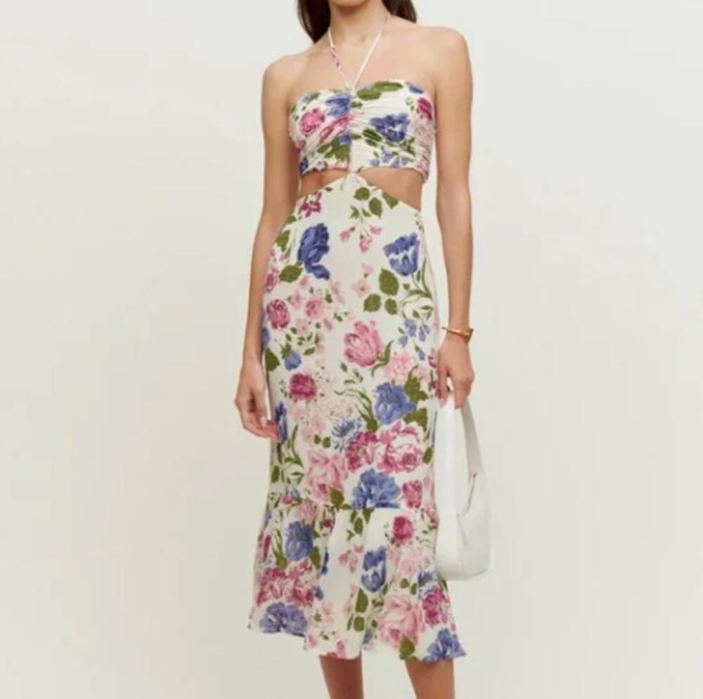 Reformation Womens Riya Dress Donna Multicolor Size 10 NWT